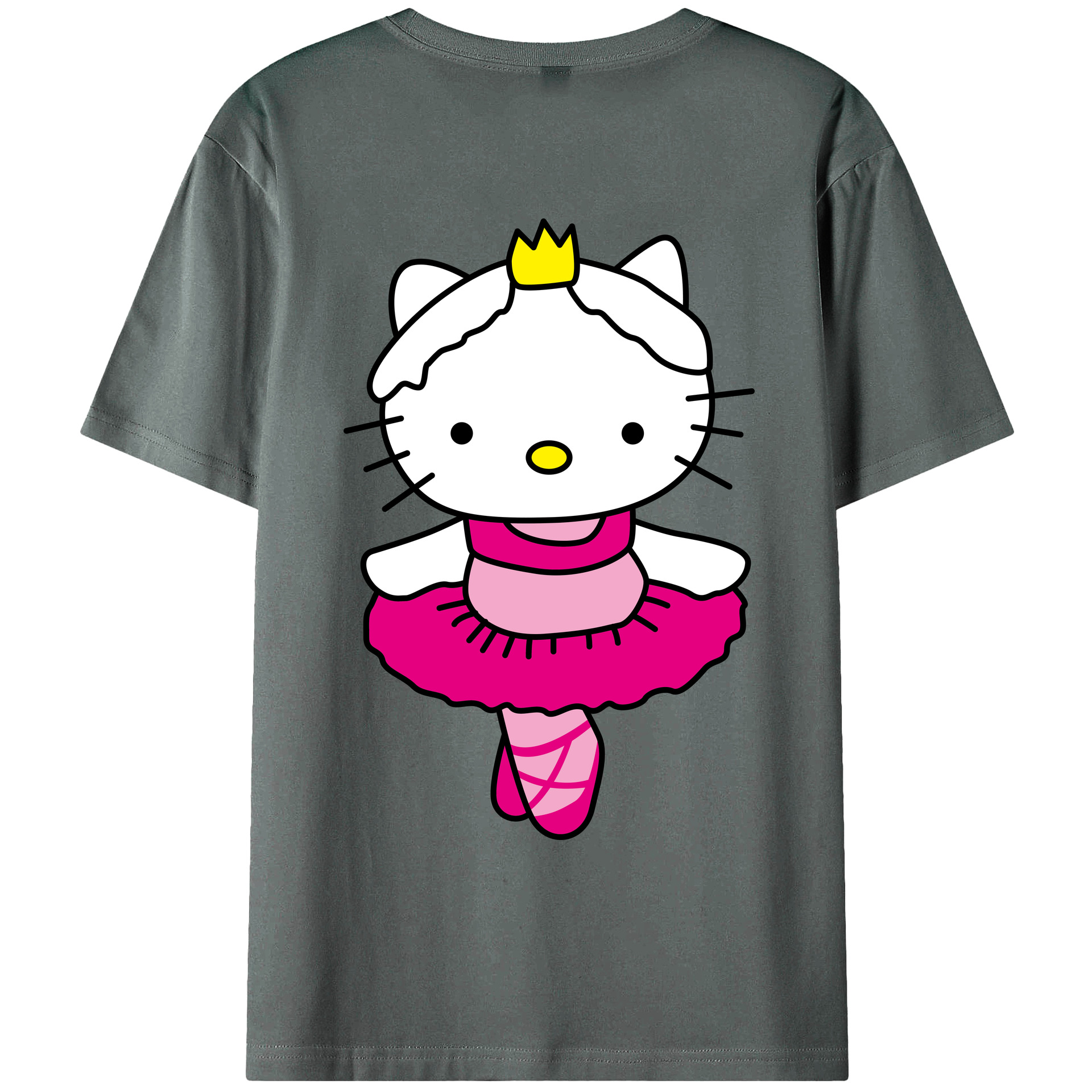 （画像用） Hello Kitty ハローキティ 綿100％ メンズ半袖Tシャツ（バックプリント） 通気性